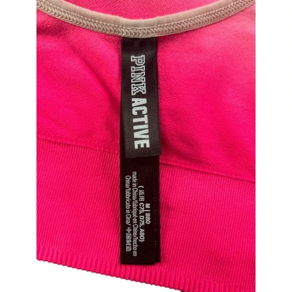 Pink Active Seamless Lightly Padded Lined Bralette Womens Size M Pink Gradient - Picture 4 of 11